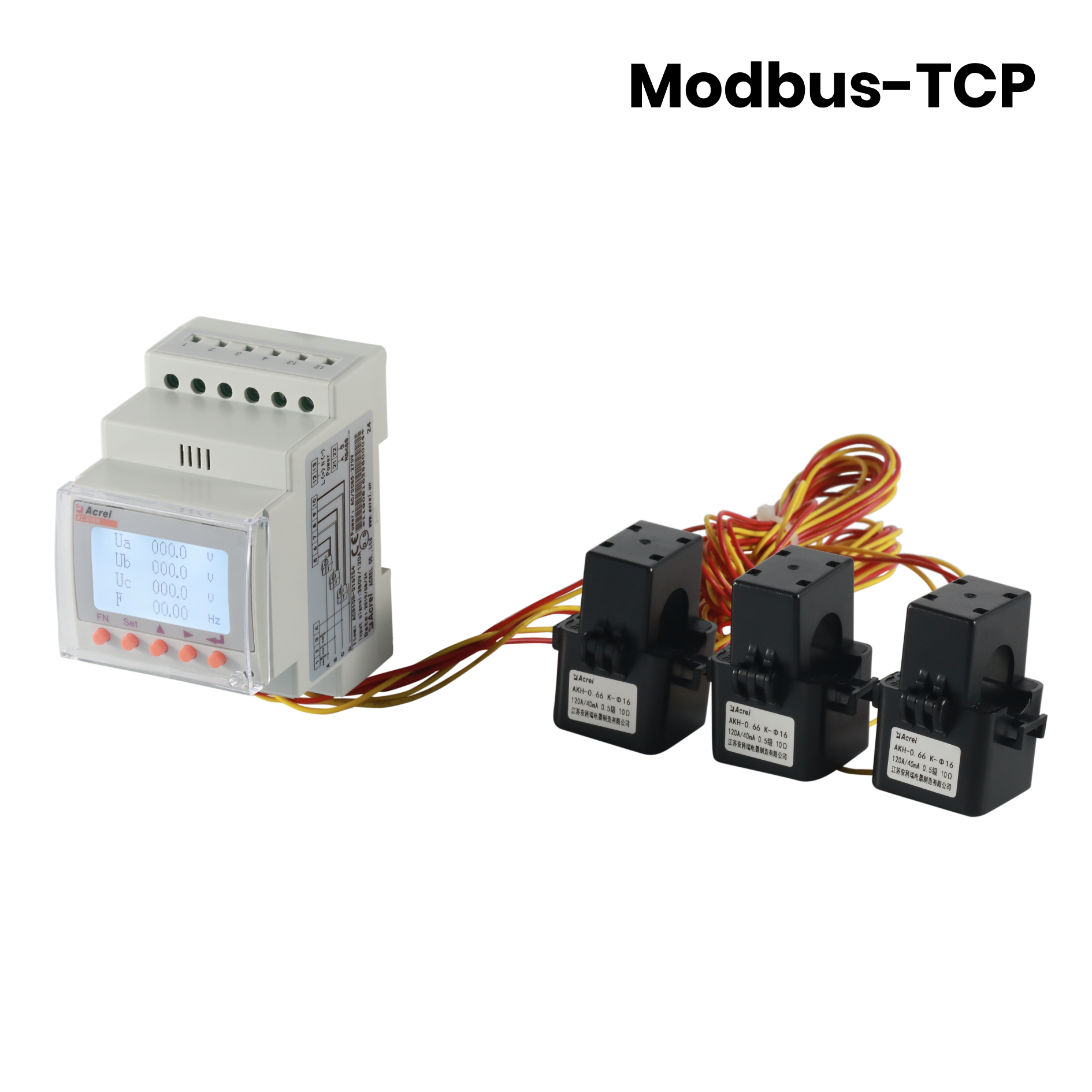 Aer Communicationis Modbus-TCP AC Tribus Phase Energy Metrum cum CTs Externum